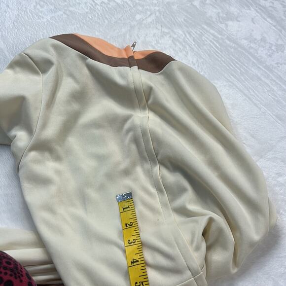 Vintage 70s Unbranded colorblock long sleeved fit and flare disco maxi dress, s - Picture 10 of 11